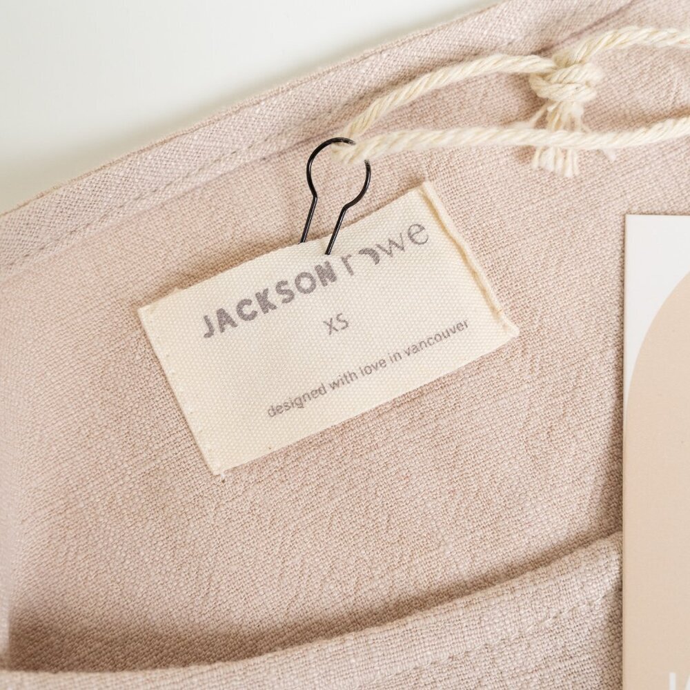Jackson Rowe Rodina Oversized Color Block Linen Dress Sand / Hibiscus - Picture 5 of 12